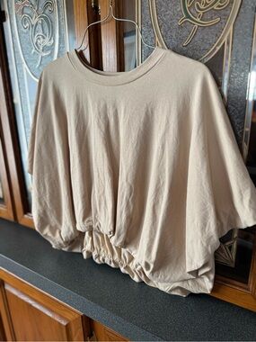 GREY LAB Relaxed Gathered-Hem Top